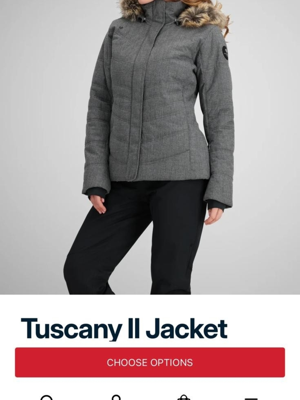 Obermeyer Tuscany II Jacket - Gray with Faux-Fur Hood Trim NWT